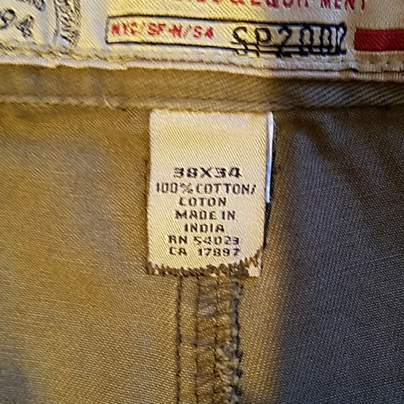 Mens Olive Color Denim Pants 38X34 - Picture 7 of 8